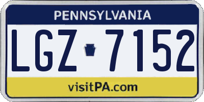 PA license plate LGZ7152