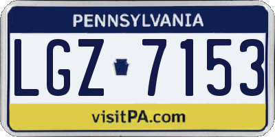 PA license plate LGZ7153