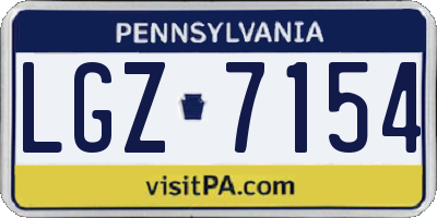 PA license plate LGZ7154