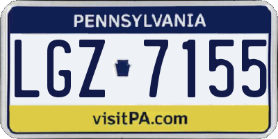 PA license plate LGZ7155