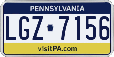 PA license plate LGZ7156