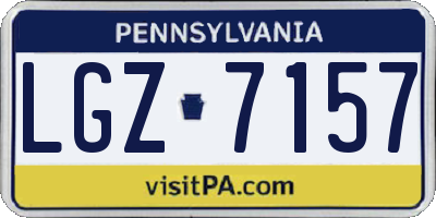 PA license plate LGZ7157