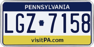 PA license plate LGZ7158
