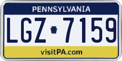 PA license plate LGZ7159