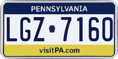 PA license plate LGZ7160