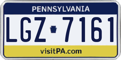 PA license plate LGZ7161