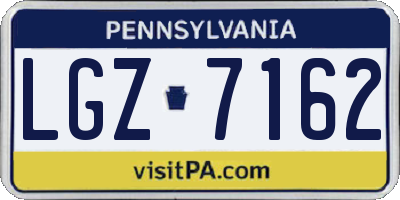 PA license plate LGZ7162