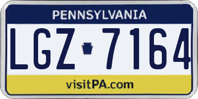 PA license plate LGZ7164