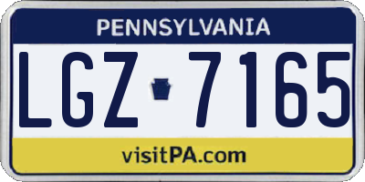 PA license plate LGZ7165