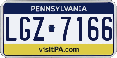 PA license plate LGZ7166