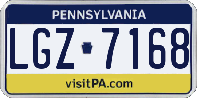 PA license plate LGZ7168