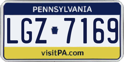 PA license plate LGZ7169