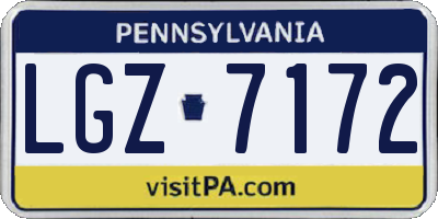 PA license plate LGZ7172