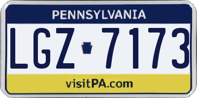 PA license plate LGZ7173