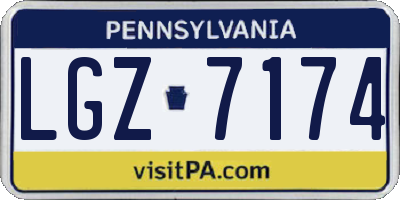 PA license plate LGZ7174