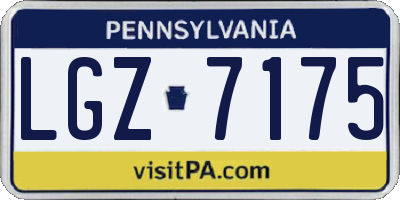 PA license plate LGZ7175