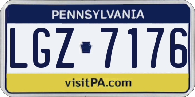 PA license plate LGZ7176
