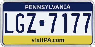 PA license plate LGZ7177