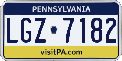 PA license plate LGZ7182