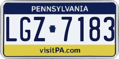 PA license plate LGZ7183