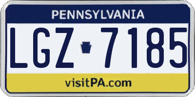 PA license plate LGZ7185
