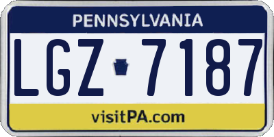 PA license plate LGZ7187