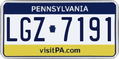 PA license plate LGZ7191