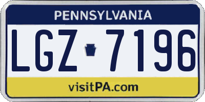 PA license plate LGZ7196