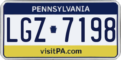 PA license plate LGZ7198