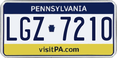 PA license plate LGZ7210