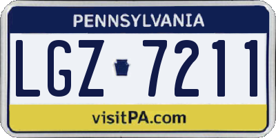 PA license plate LGZ7211