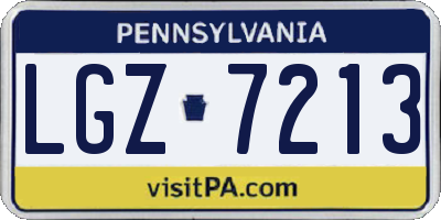 PA license plate LGZ7213