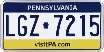 PA license plate LGZ7215