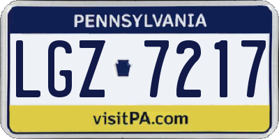 PA license plate LGZ7217