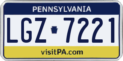 PA license plate LGZ7221