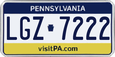 PA license plate LGZ7222