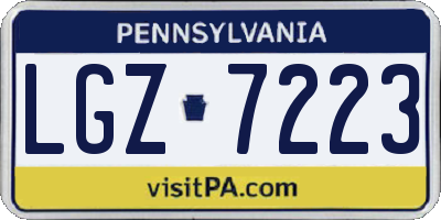 PA license plate LGZ7223