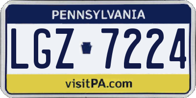 PA license plate LGZ7224