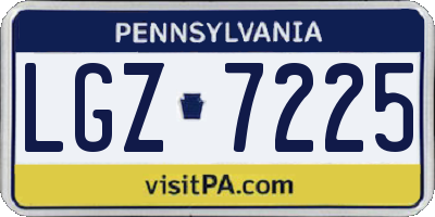 PA license plate LGZ7225