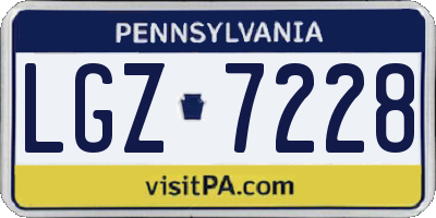 PA license plate LGZ7228