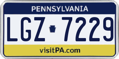 PA license plate LGZ7229