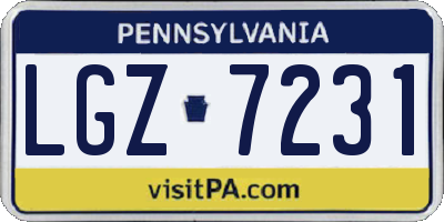 PA license plate LGZ7231