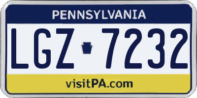 PA license plate LGZ7232