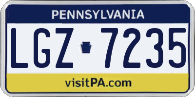 PA license plate LGZ7235