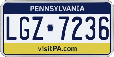 PA license plate LGZ7236