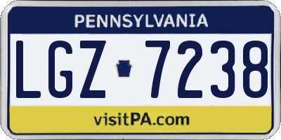 PA license plate LGZ7238