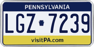 PA license plate LGZ7239