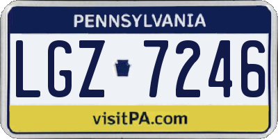 PA license plate LGZ7246