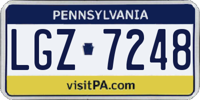 PA license plate LGZ7248