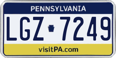 PA license plate LGZ7249
